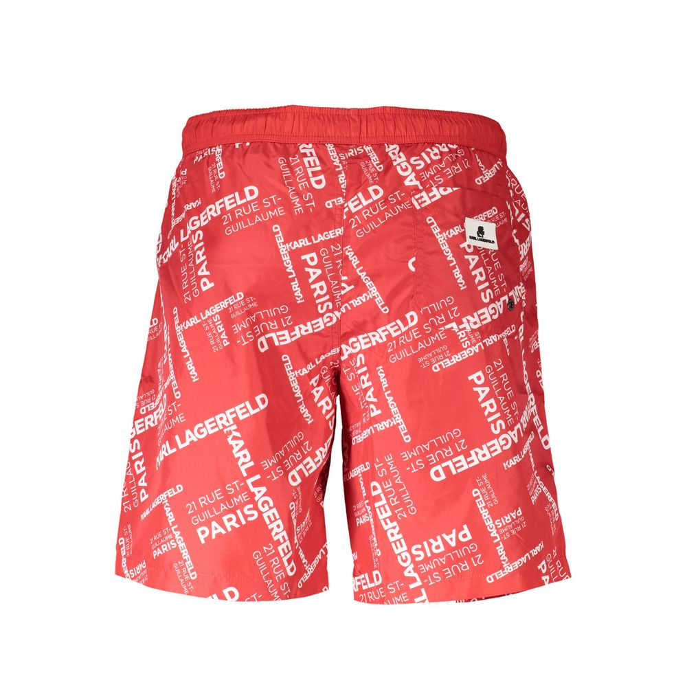 Röda badkläder i polyester