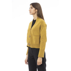 Alpha Studio Yellow Merino Wool Women Cardigan