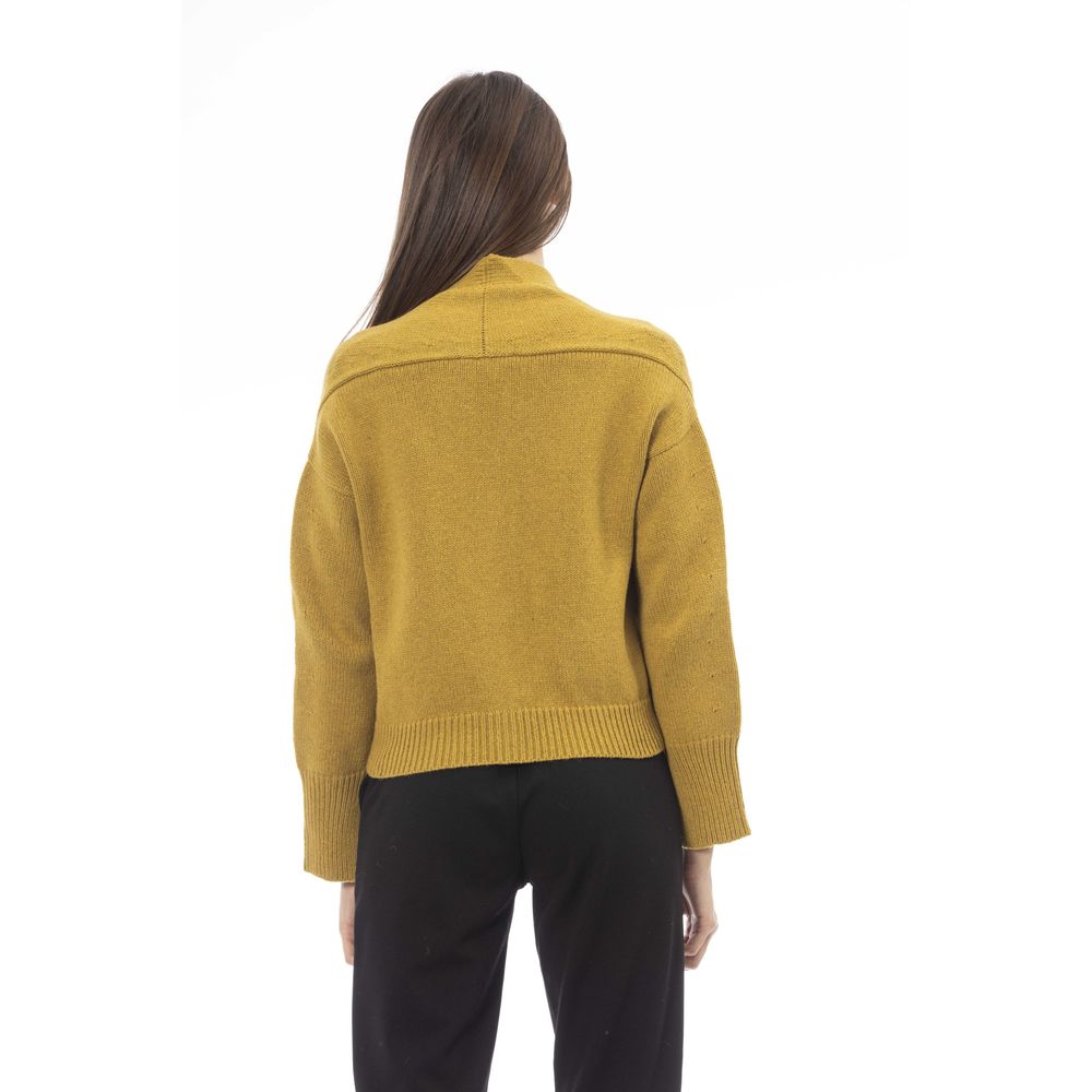 Gul cardigan i merinoull