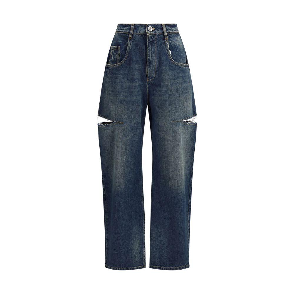 Denim Jeans with Cut-Out Detail
