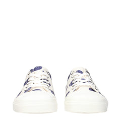 Moschino White Fabric Low Top Sneakers