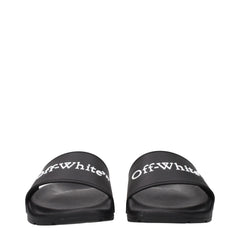 Off-White Black Cotton Slippers