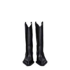 Off-White Black Leather High Heel Boots