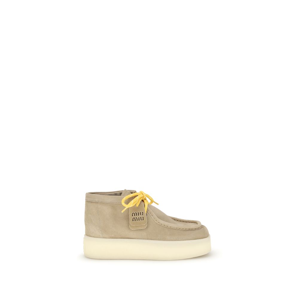 Miu Miu Beige Rubber Platform Sneakers