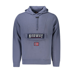 Norway 1963 Blue Cotton Men's Hooded Sweater