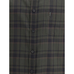 Saint Laurent Green Cotton Pattern Shirt