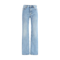 Saint Laurent Light Blue Cotton Straight-Leg Jeans