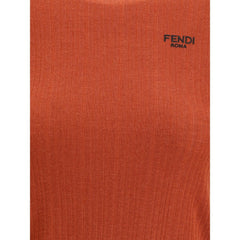 Fendi Red Fleece Wool Top