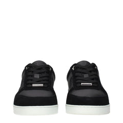 Jimmy Choo Black Leather Low Top Sneakers