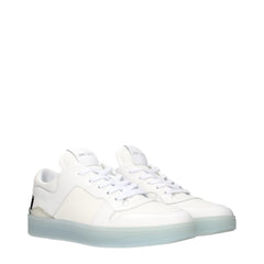 Jimmy Choo White Leather Low Top Sneakers