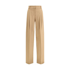 Max Mara Beige Fleece Wool Casual Pants