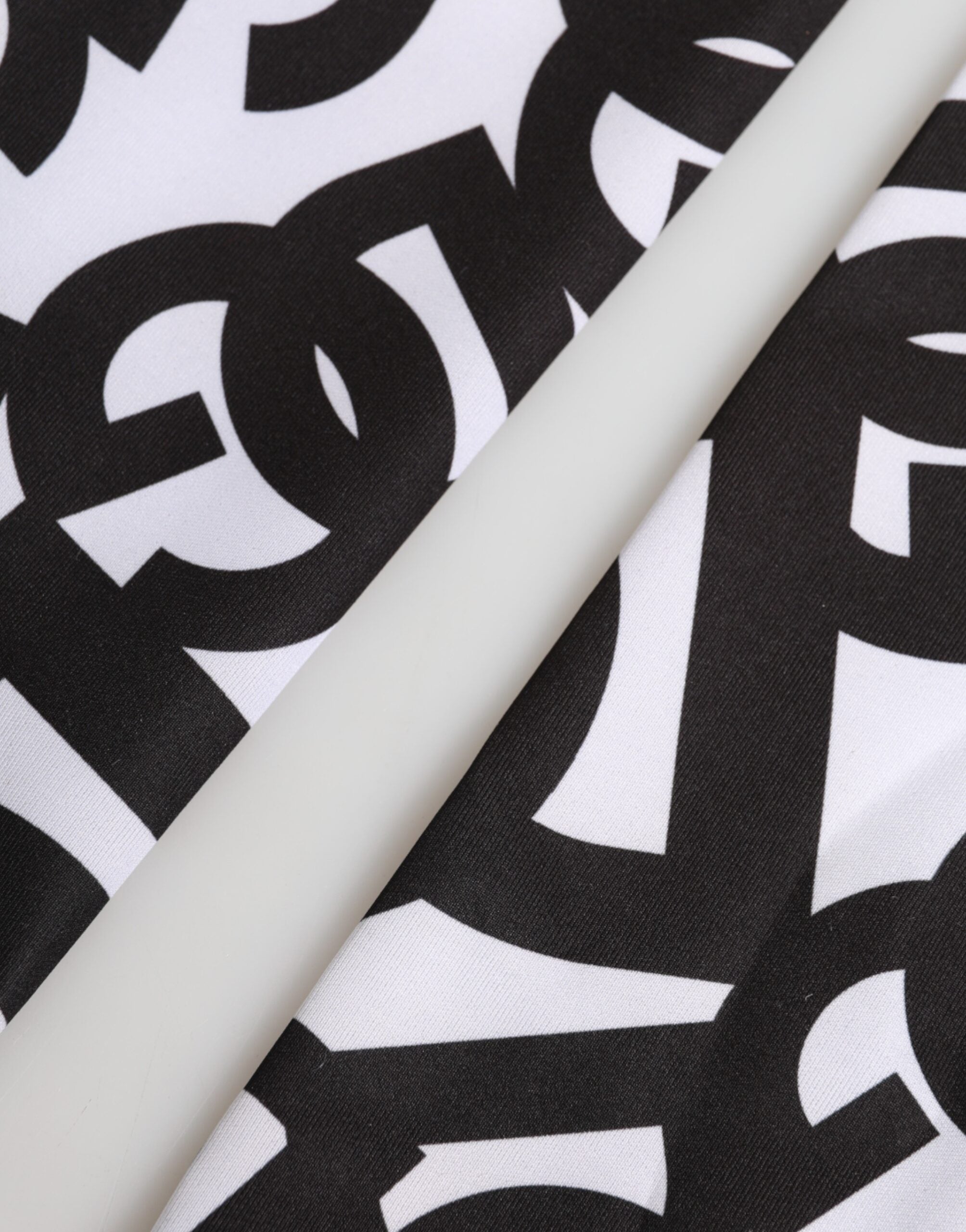 Dolce & Gabbana Black White DG Logo Elbow Length Mitten Gloves