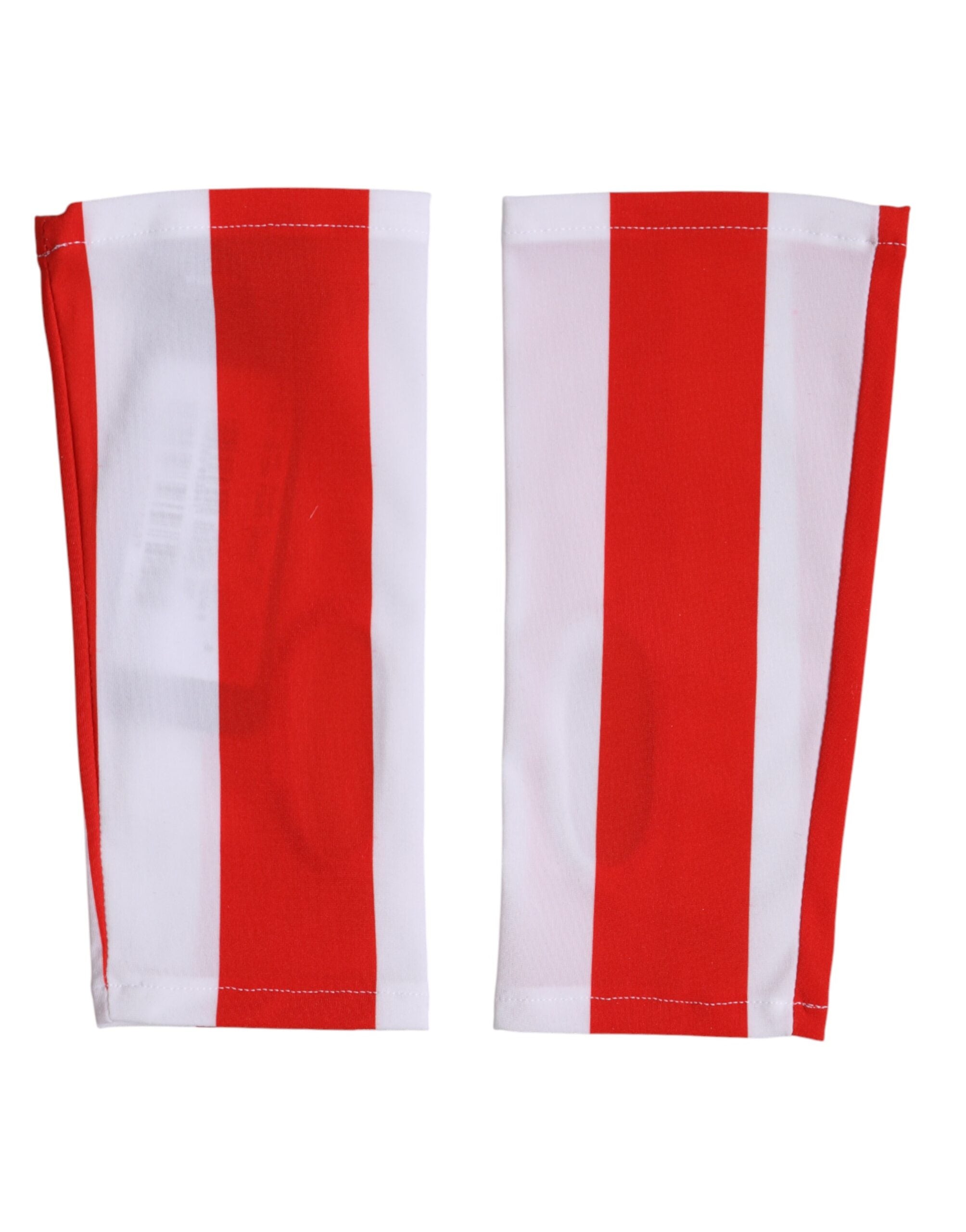 Dolce & Gabbana Red White Nylon Fingerless Wrist Length Gloves
