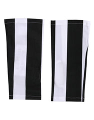 Dolce & Gabbana Black White Nylon Fingerless Wrist Length Gloves