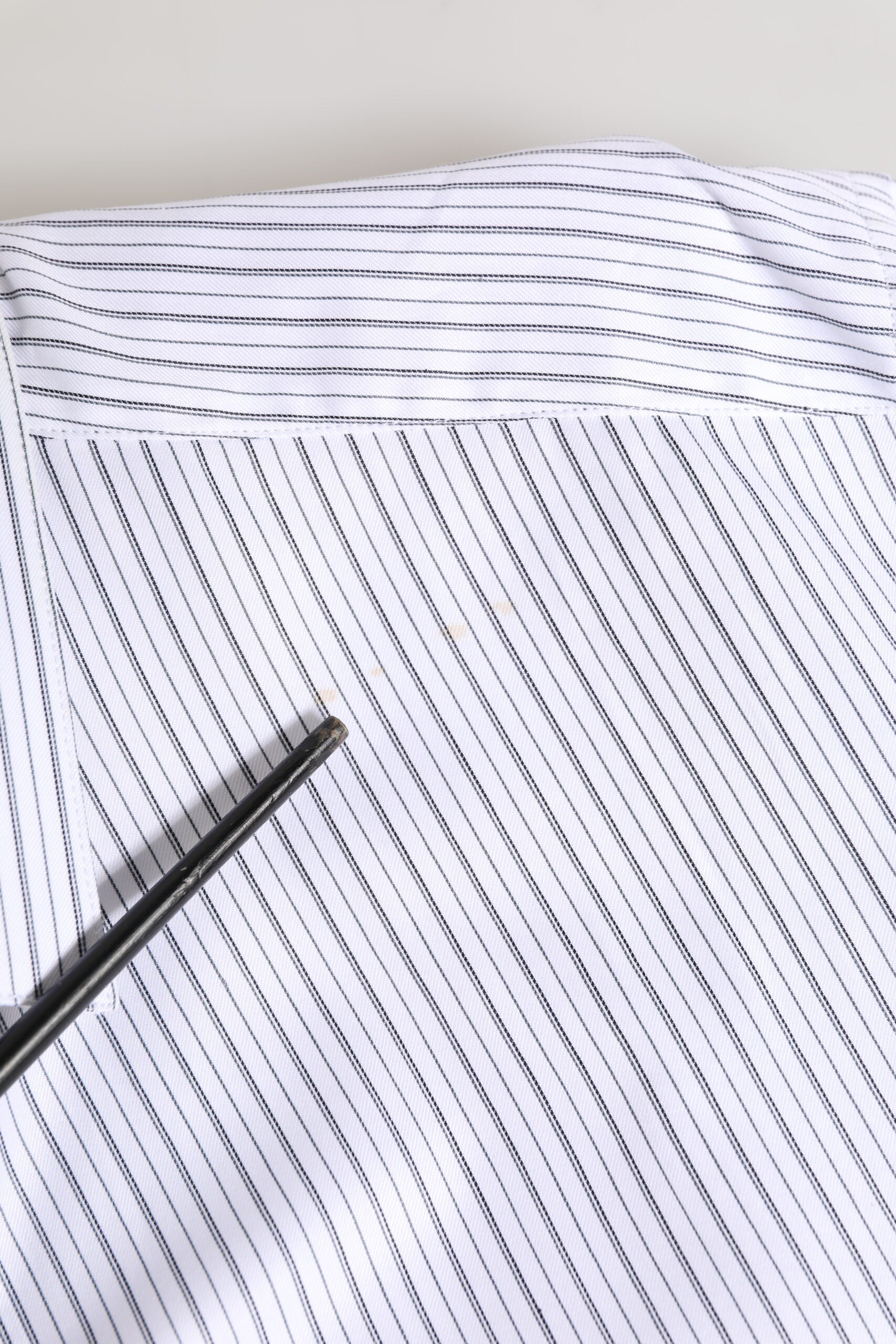 Dolce & Gabbana White Stripes Long Sleeves GOLD Dress Shirt