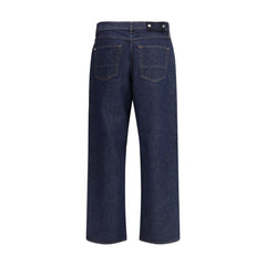 Stone Island Blue Cotton Straight-Leg Jeans