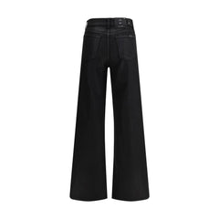 7FOR Black Cotton Flared Jeans