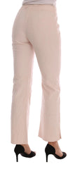 Ermanno Scervino Beige Cotton Stretch Straight Trousers Pants