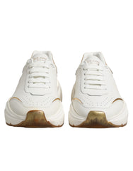 Dolce & Gabbana White Gold Daymaster Low Top Sneakers Shoes