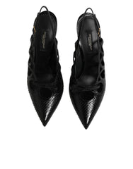 Dolce & Gabbana Leather High Heels Slingback Shoes