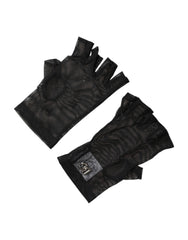 Dolce & Gabbana Black Nylon Wrist Length Fingerless Mitten Gloves