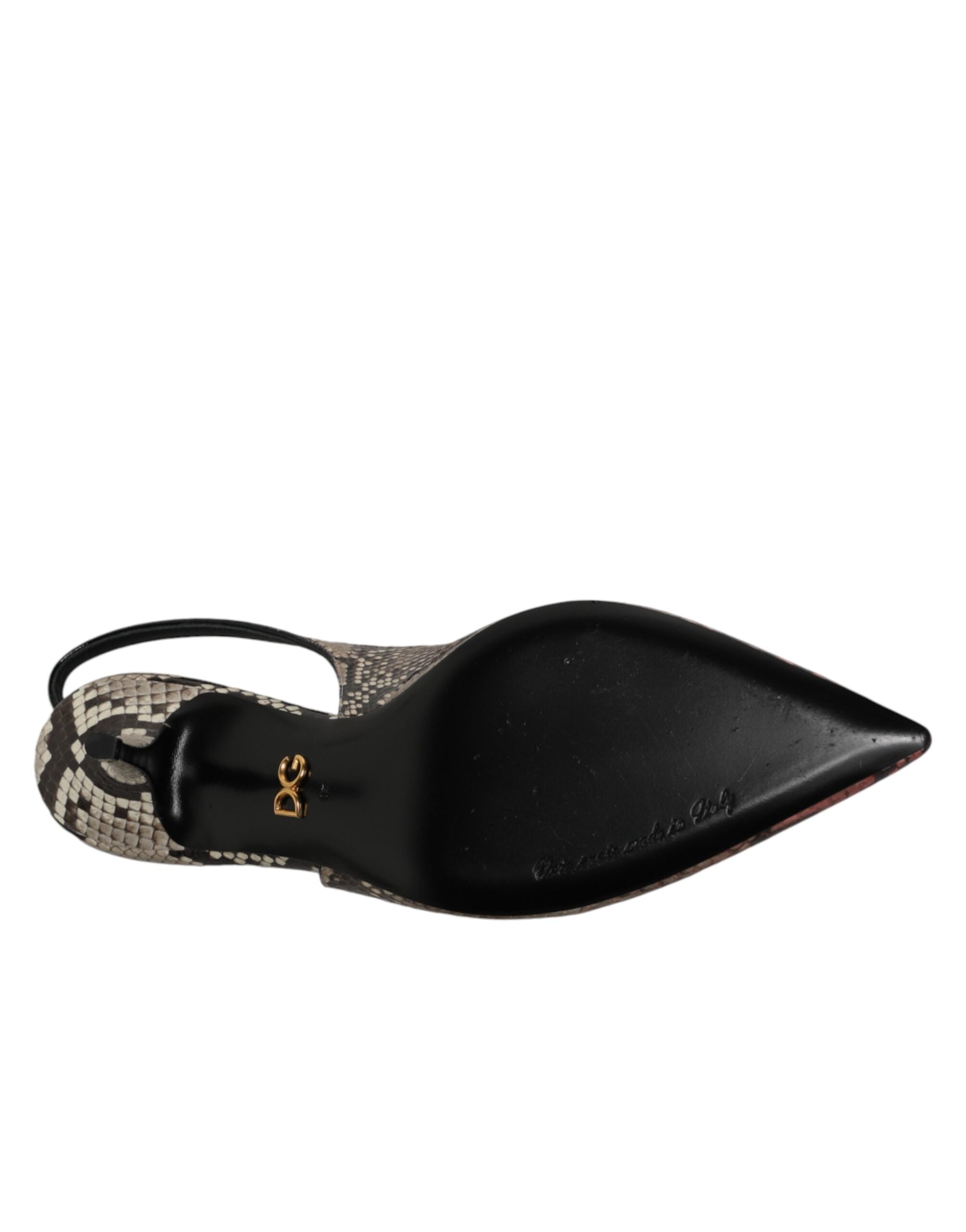 Dolce & Gabbana Multicolor Leather Heels Slingback Shoes