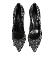 Dolce & Gabbana Silver Lace DG Amore Heels Pumps Shoes