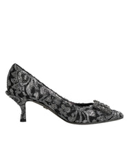 Dolce & Gabbana Silver Lace DG Amore Heels Pumps Shoes