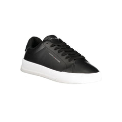 Tommy Hilfiger Black Leather Men Sneaker