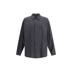 Balenciaga Black Wool Pattern Shirt