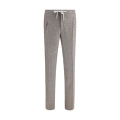 PT Torino Brown Fleece Wool Casual Pants