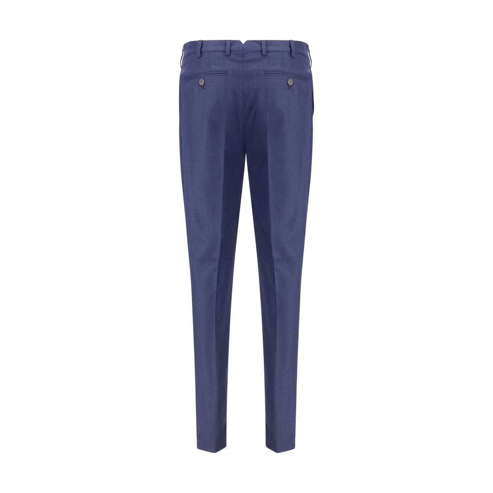 Brunello Cucinelli Blue Fleece Wool Pants