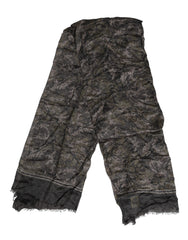 Dolce & Gabbana Multicolor Camouflage Fringes Modal Foulard Scarf