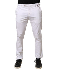 AT.P.CO White Cotton Skinny Fit Mid Waist Denim Trouser Jeans