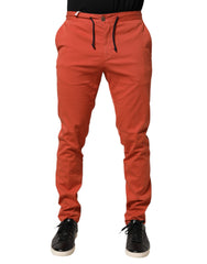 Domenico Tagliente Orange Skinny Fit Men Chino Trouser Pants