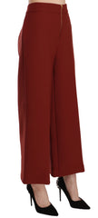 Jucca Red High Waist Cropped Flared Dress Formal Trouser Pants