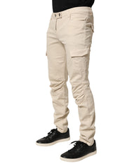 Scervino Street Beige Skinny Fit Mid Waist Men Denim Jeans