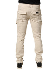 Scervino Street Beige Skinny Fit Mid Waist Men Denim Jeans