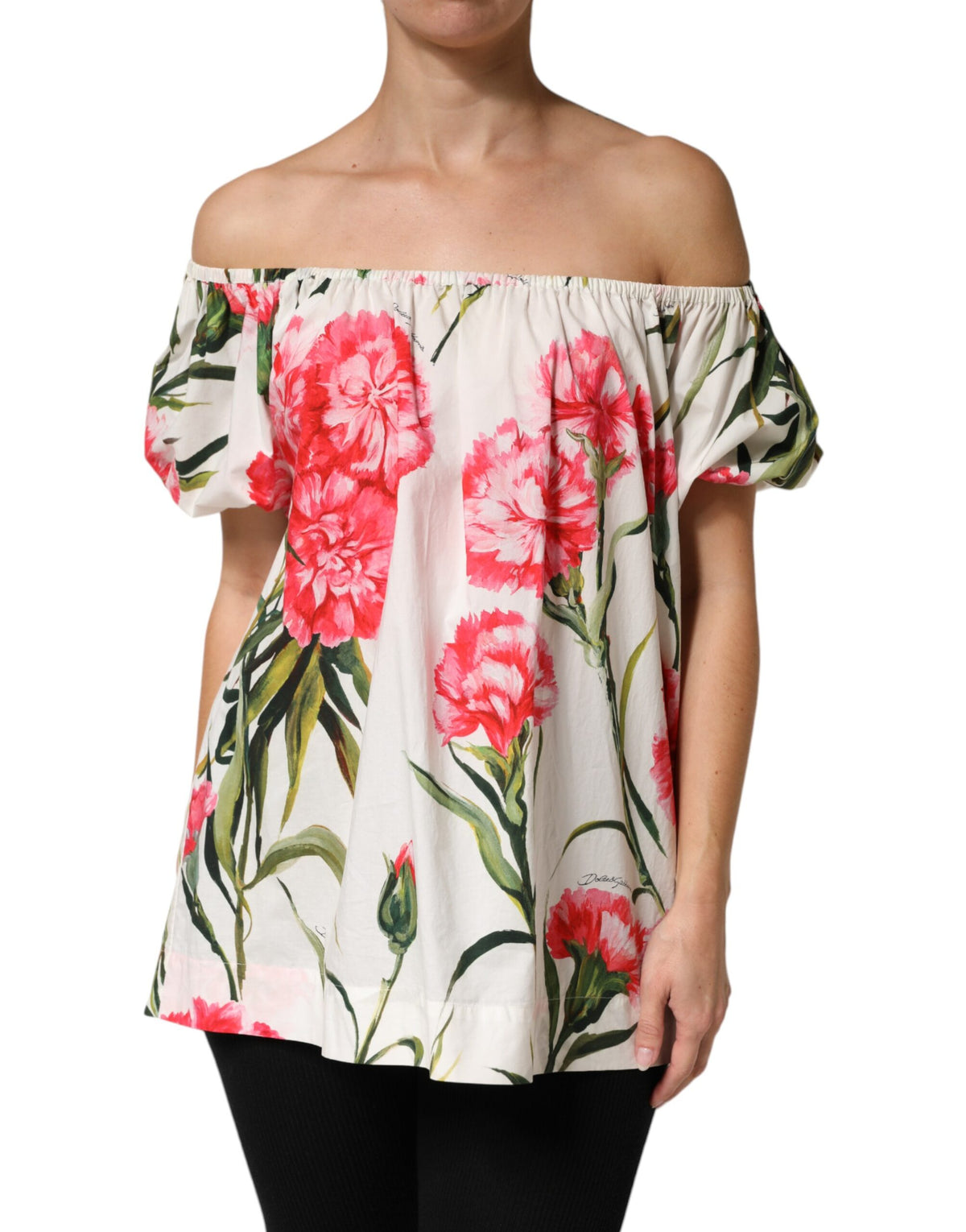 Dolce & Gabbana Multicolor Floral Off Shoulder Blouse Top