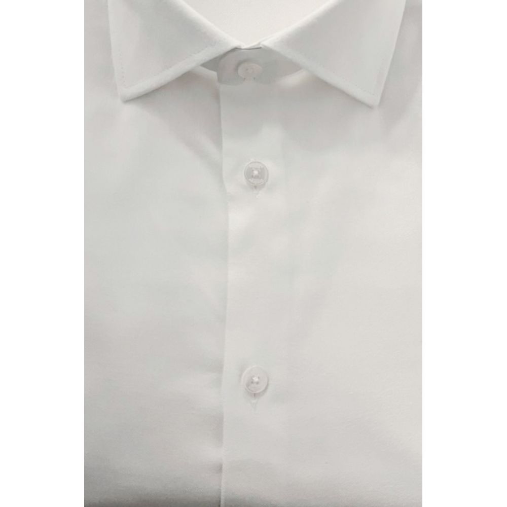 Baldinini Trend White Cotton Men's Shirt