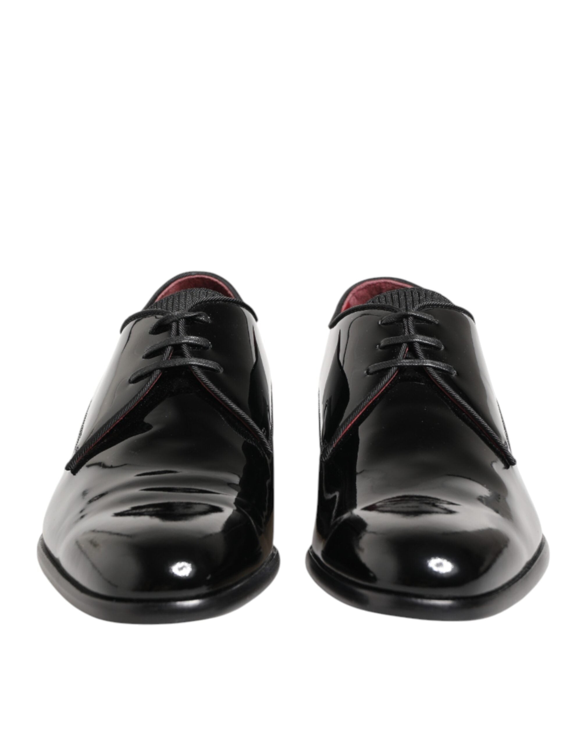 Dolce & Gabbana Black Calfskin Leather Derby Men Dress Shoes