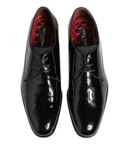 Dolce & Gabbana Black Calfskin Leather Derby Men Dress Shoes