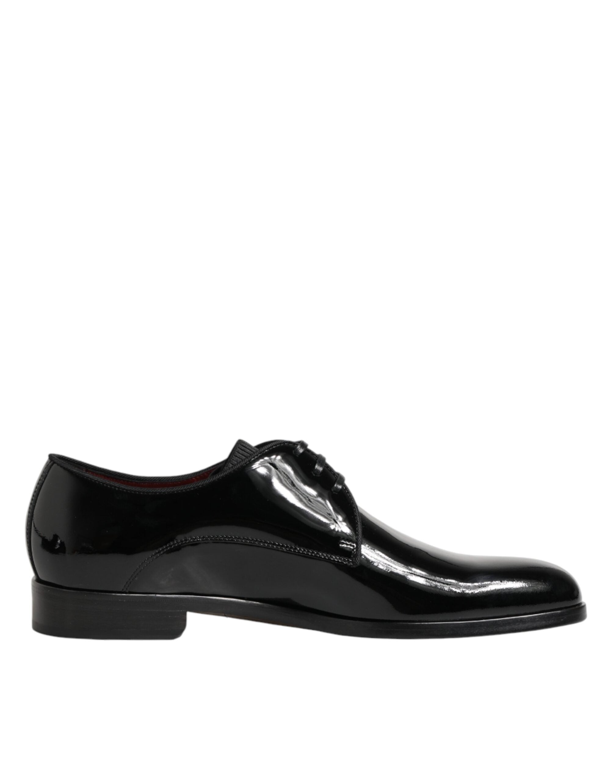 Dolce & Gabbana Black Calfskin Leather Derby Dress Shoes