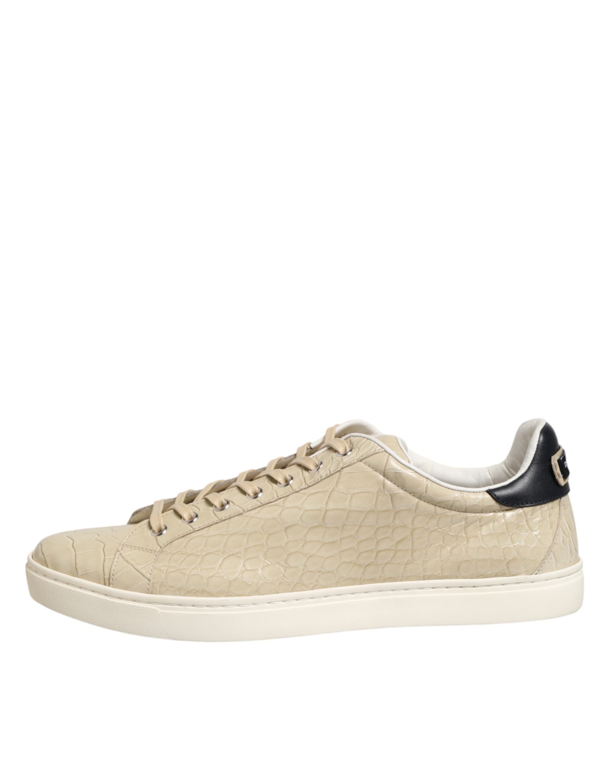 Dolce & Gabbana Beige London Low Top Leather Sneakers Shoes