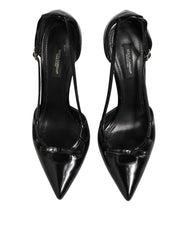 Dolce & Gabbana Black Patent Leather High Heels Pumps Shoes