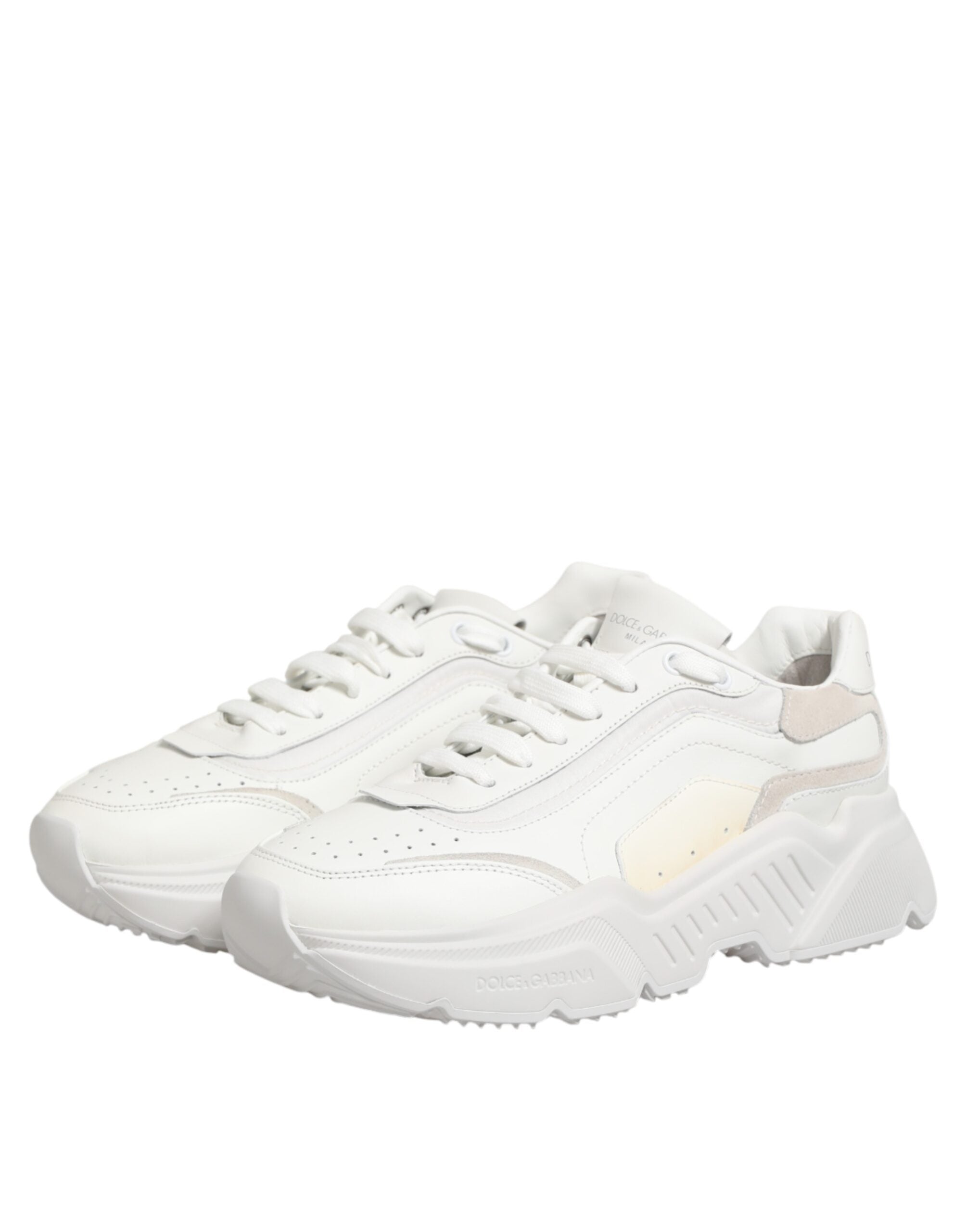 Dolce & Gabbana White Leather Daymaster Low Top Sneakers Shoes
