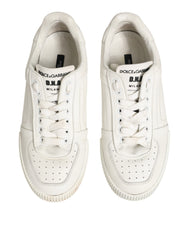 Dolce & Gabbana White Leather MIAMI Low Top Sneakers Shoes