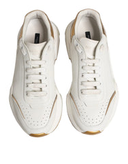Dolce & Gabbana White Gold Daymaster Low Top Sneakers Shoes