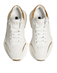 Dolce & Gabbana White Gold Daymaster Low Top Sneakers Shoes