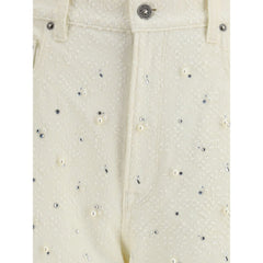 Golden Goose White Cotton Casual Pants